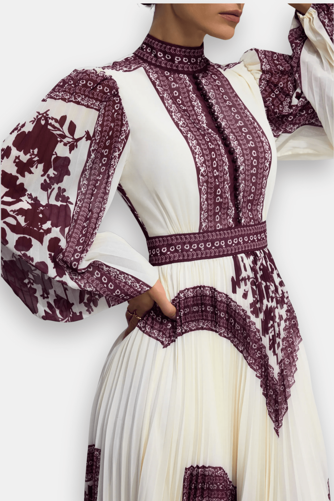 Amarisse | Pleated Floral Print Maxi Dress