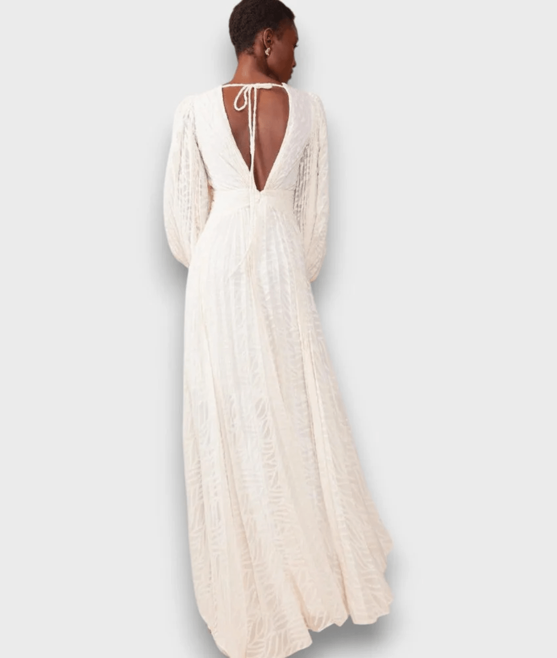 Lunara | Balloon Sleeve Maxi Dress in Cream White