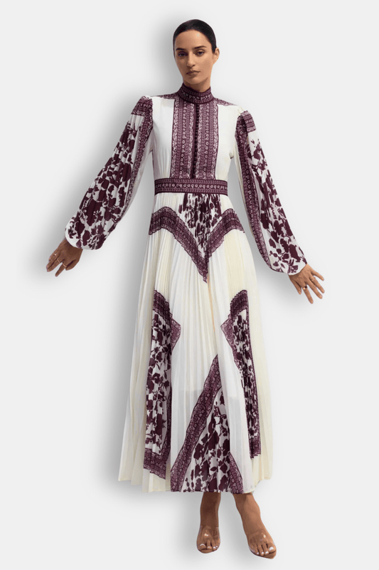Amarisse | Pleated Floral Print Maxi Dress